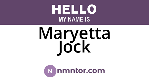 Maryetta Jock