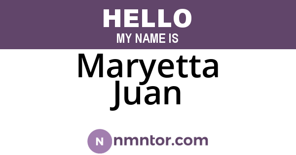 Maryetta Juan