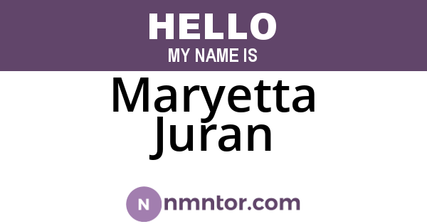 Maryetta Juran