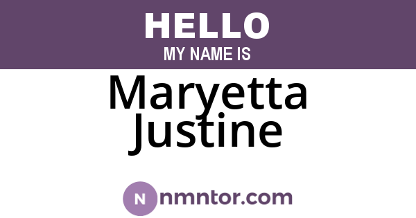 Maryetta Justine