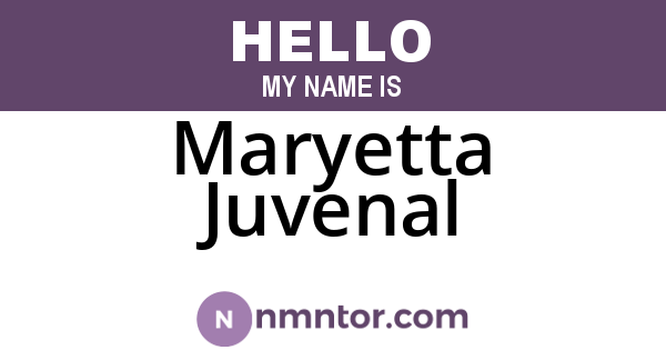 Maryetta Juvenal