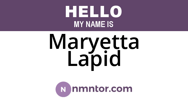 Maryetta Lapid