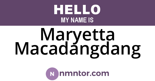 Maryetta Macadangdang