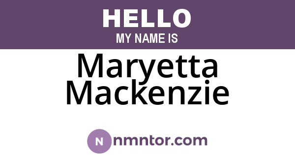 Maryetta Mackenzie