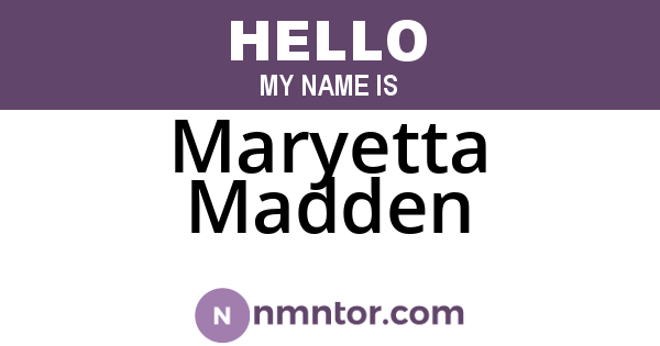 Maryetta Madden