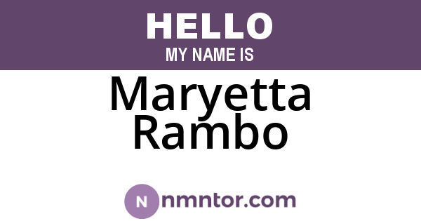 Maryetta Rambo
