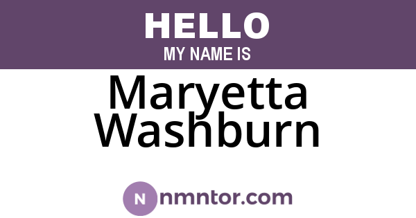 Maryetta Washburn