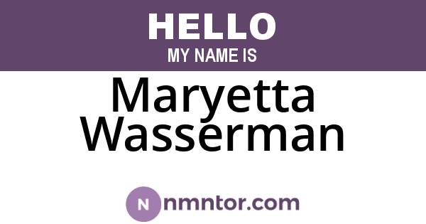 Maryetta Wasserman
