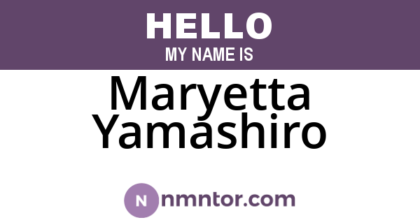 Maryetta Yamashiro