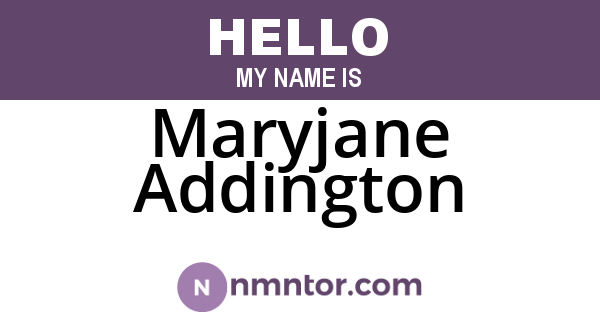 Maryjane Addington