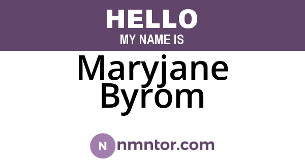 Maryjane Byrom