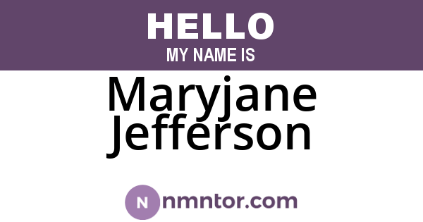 Maryjane Jefferson