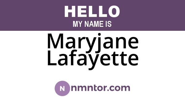 Maryjane Lafayette