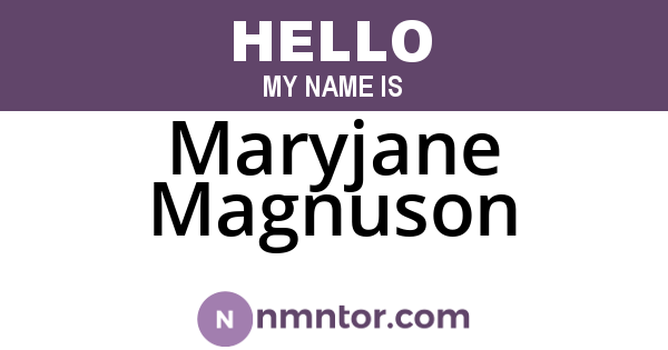 Maryjane Magnuson