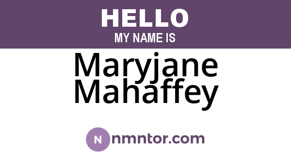 Maryjane Mahaffey