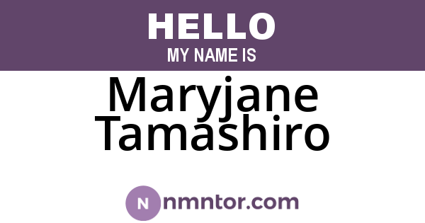 Maryjane Tamashiro