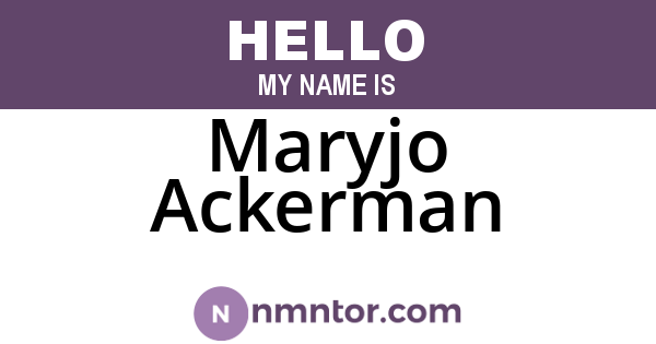 Maryjo Ackerman