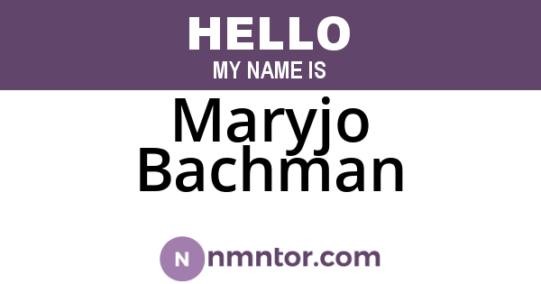 Maryjo Bachman