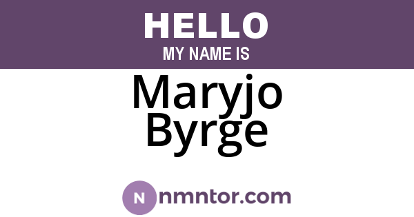 Maryjo Byrge