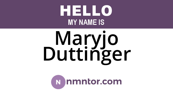 Maryjo Duttinger
