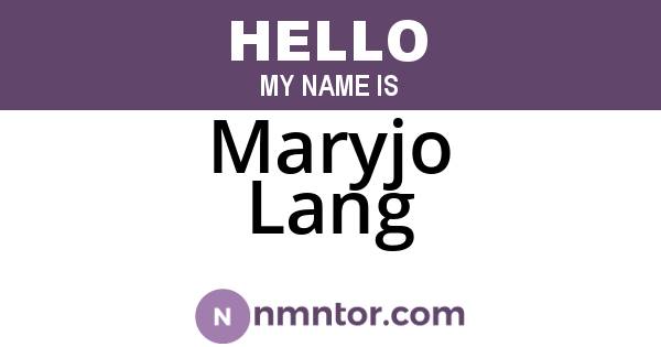 Maryjo Lang