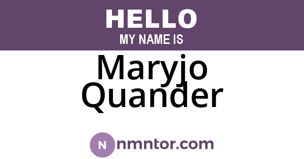 Maryjo Quander