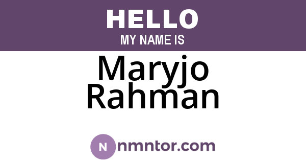 Maryjo Rahman