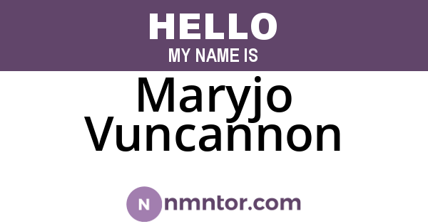 Maryjo Vuncannon