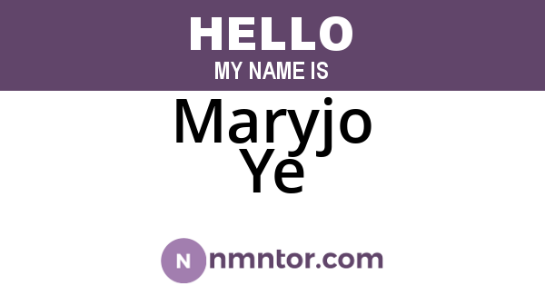 Maryjo Ye