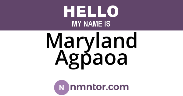 Maryland Agpaoa