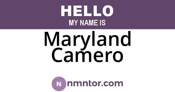 Maryland Camero