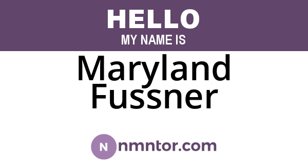 Maryland Fussner