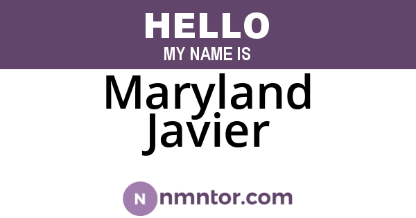 Maryland Javier