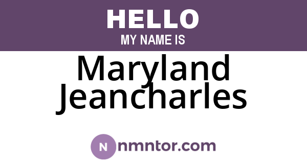 Maryland Jeancharles