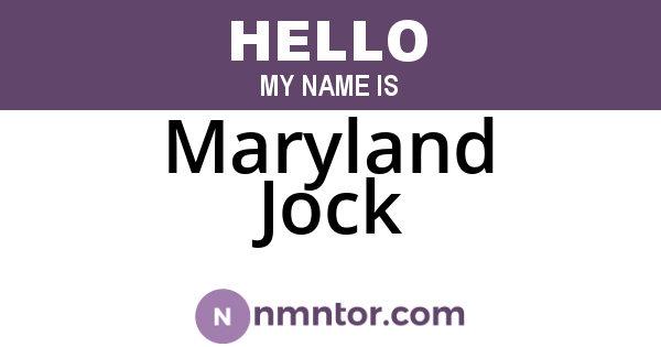 Maryland Jock