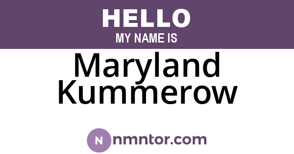 Maryland Kummerow