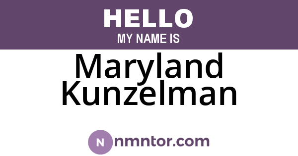 Maryland Kunzelman