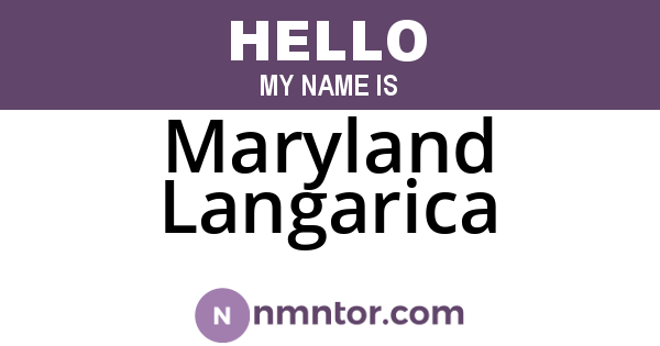 Maryland Langarica