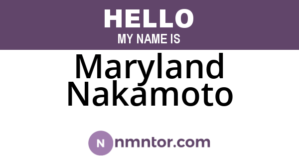Maryland Nakamoto