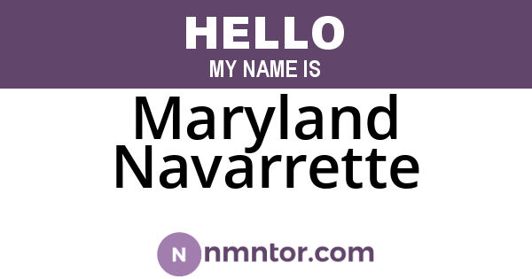 Maryland Navarrette