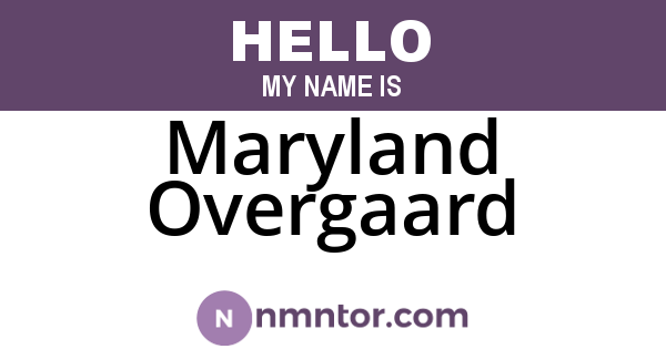 Maryland Overgaard