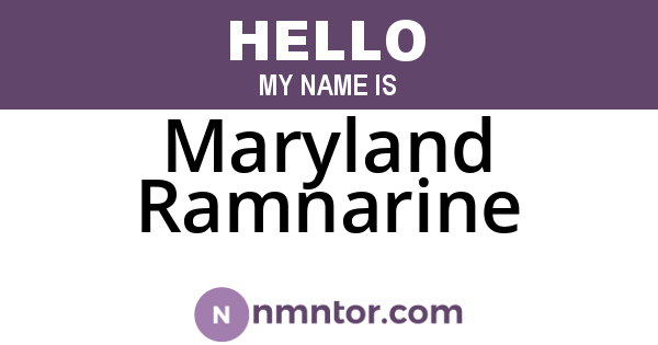 Maryland Ramnarine