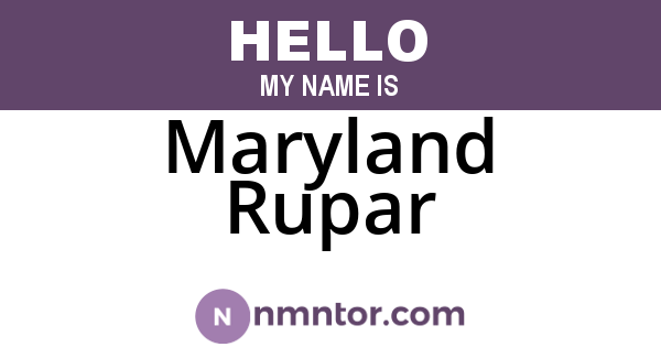 Maryland Rupar