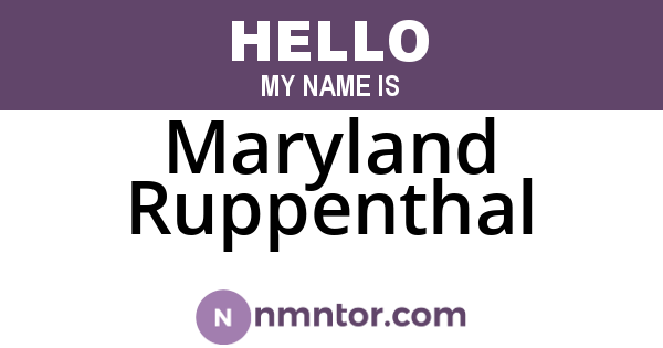 Maryland Ruppenthal