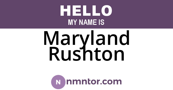 Maryland Rushton