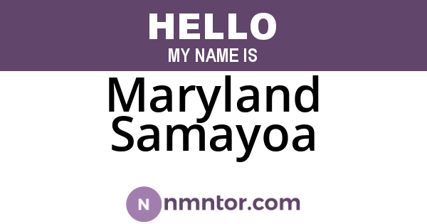 Maryland Samayoa