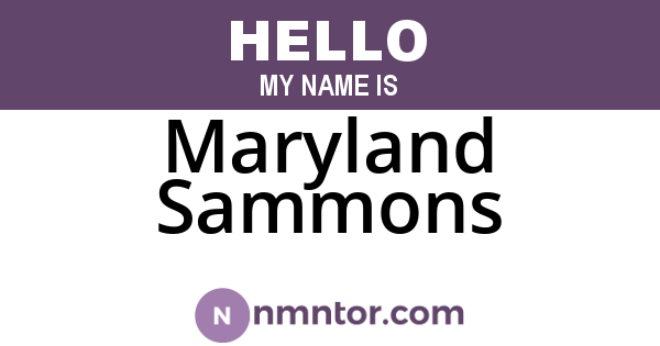 Maryland Sammons