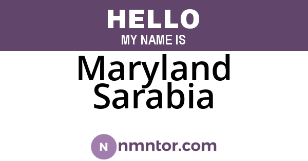 Maryland Sarabia