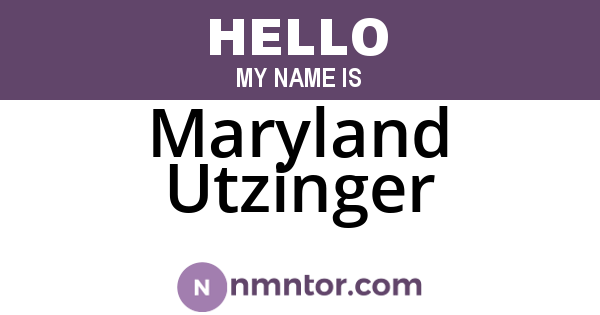 Maryland Utzinger