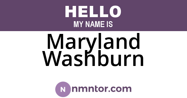 Maryland Washburn